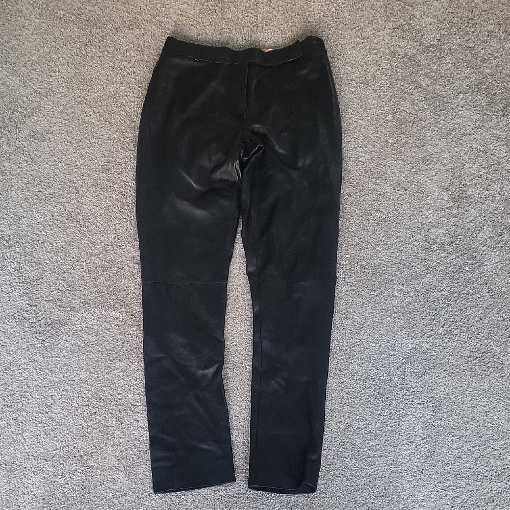 Burberry Black Leather Pants Women
